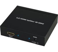 Value HDMI Splitter 2 Vie | Trasmissione Video in 3D, Risoluzione in 4 K2 K • Ultra HD 2160p • Full HD 1080P | Nero