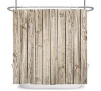 SDOTPMT 105x160cm Vecchio Legna Pavimento Tenda da doccia Rustico Legno duro Annata Legno Asse Plancia Fienile Porta Tenda da bagno Rurale Casale Tenda da vasca per Bagno Poliestere con ganci