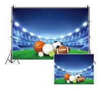 SDOTPMT 10x7ft All Stars Sport Backdrop in poliestere Sfondo partito a tema sport all'aperto Campo sportivo Stadio di calcio americano Baseball Light School Banner Photo Studio Props