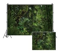 SDOTPMT 10x8ft Fondo di poliestere foresta giungla per il fondo partito tema campeggio Primavera Mysterious Rainforest Tree Paesaggio Naturale Bambini Adulto Wedding Photo Studio Props