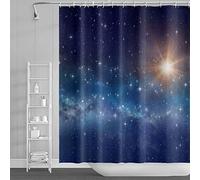 SDOTPMT 152x183cm Galassia Tenda da doccia Notte Stellato Cielo Il più luminoso Stella Nebulosa Universo Pianeta Tenda da bagno Esterno Spazio Tenda da vasca per Bagno Poliestere con ganci