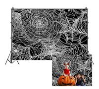 SDOTPMT 2,2x1,5m Bianco Spider Web Photography Fondale per Halloween Party Banner Decor Sfondo Bambini Adulti Portraits Foto Shoot Studio Props