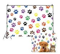 SDOTPMT 2,2x1,5m Colorato Paw Cucciolo Print Backdrop Bambino Doccia Neonato Dog Print Patrol Partito Decorazione Festa di Compleanno Fotografia Sfondo Torta Table Banner