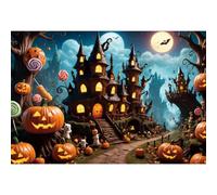 SDOTPMT 2,7x1,8m Halloween Party Photo sfondo Horror Moon Night Scary Cemetery Pumpkin Lantern Photography Background Children Kids Family Party Birthday Banner Studio Shoot Props