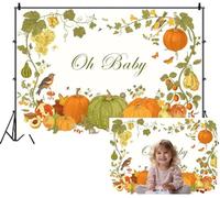 SDOTPMT 3.6x2.5m Oh bambino sfondo circondato da acquerello zucche frutta uccelli farfalle vite verdi fotografia sfondo per per l'autunno primo compleanno spara atmosfera naturale accogliente