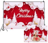 SDOTPMT 3.6x3m Buon Natale sfondo carta taglio elementi alberi renne baubles candy canes sfondo fotografico per la riunione di famiglia spara attrezzi bambini festa decorazione