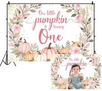 SDOTPMT 6x3m Il nostro piccolo zucca sta trasformando uno sfondo Rose rosa che scorrono Foglia verde Oro Glitter Accenti Fotografia sfondo per primo compleanno dolce atmosfera festiva
