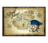 SDOTPMT 6x4ft Retro Pirate Treasure Map Polyester Backdrop Sfondo fotografico compleanno dell'uomo dei ragazzi a tema pirata Skull Island Adventure Places Banner Caccia tesoro Tema Party Backdrop