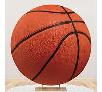 SDOTPMT Diametro 1.8m Marrone Basket Foto Girare Sfondo Coperchio Fisico Esercizio per bambini Festa di compleanno Cerchio Fotografia Sfondo Neonato Festa Gli sport Tema Sfondo