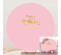 SDOTPMT Diametro 2.3m Rosa Compleanno Cerchio Sfondo di fotografia Copertina Dolce Carino Puro Pastello Rosa Colore Da sogno Sfondo di fotografia Ragazza Donna 20 30 Festa di compleanno Decorazione