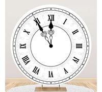 SDOTPMT Diametro 2m Numeri romani Orologio Round Backdrop Classico Retro Black and White Orologio Minimalista Stile Nordic Theme Photography Sfondo for Home Bedroom Living Room Dorm Decorazioni
