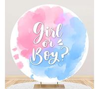 SDOTPMT Durchmesser 2m Rosa Blu Acquerello Pittura Sfondo rotondo Coprire Ragazza o ragazzo Genere Rivelare Fotografia Sfondo Doccia bambino Partito Servizio fotografico Striscione