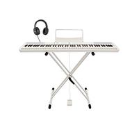 SDP-2 Pianoforte da Palcoscenico di Gear4music con Supporto Pedale e Cuffie Bianco