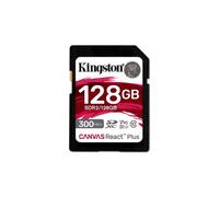 Kingston Technology 128GB Canvas React Plus SDXC UHS-II 300R/260W U3 V90 for Full HD/4K/8K