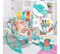 Sdraietta blu con giocattoli, sdraietta con cintura di sicurezza, sedia a dondolo per neonati 0-3 anni, 80 x 60 x 43 cm Questo irresistibile sviluppo oltreoceano trasporterà la tua piccola principessa