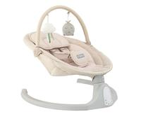 Sdraietta MoMi KENANI SAND per bambini fino a 9 kg, con display LED, telecomando, Bluetooth, alimentazione a batteria o elettrica, cintura di sicurezza a 5 punti, aro e giocattoli