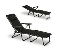 Sdraio da giardino e spiaggia Tadar con 6 posizioni, dimensioni 63 x 182 x 55 cm, colore nero 120 chilogrammi. o bardzo dobry i wygodny leżak.Acciaio inossidabile
