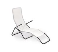 SDRAIO DA GIARDINO ESSENZA "FORMENTERA" IN ACCIAIO E TEXTILENE BIANCO 57X140X...