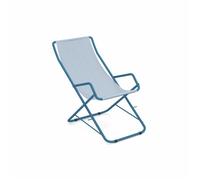 Sdraio Da Giardino in Accio Linea Bahama Blu,58x108x95 cm Pieghevole