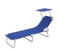 Sdraio da spiaggia con ombrellone, reclinabile in 4 posizioni, impermeabile, per piscina o campeggio, portata fino a 110 kg
