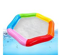 Sdraio galleggiante per piscina, esagonale, gonfiabile, per 2 persone, portatile e a prova di perdite, per piscina, laghi, fiumi, cortili, parchi, hotel, estate e nuoto all'aperto