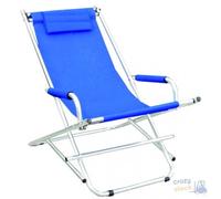 SDRAIO IN ALLUMINIO CON BRACCIOLI E POGGIATESTA COLORE BLU PAPILLON cm 56x76x100