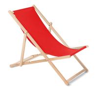 GreenBlue Sdraio in legno pieghevole lettino faggio per mare, piscina e giardino – Rosso