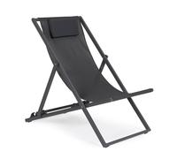 Sdraio Linea Taylor in Alluminico Verniciato e Textilene Antracite Pieghevole e