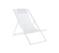 Sdraio Linea Taylor in Alluminico Verniciato e Textilene Bianco Pieghevole e Rec