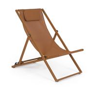 Sdraio Linea Taylor in Alluminico Verniciato e Textilene Pecan Pieghevole e Recl