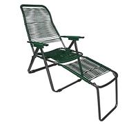 Sdraio pieghevole cordonata da giardino, VERDE e telaio nero- Made in Italy