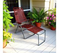 Sdraio pieghevole in ferro con poggiapiedi Cordonata Rosso