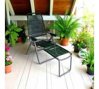 Sdraio pieghevole in metallo con poggiapiedi Cordonata Verde