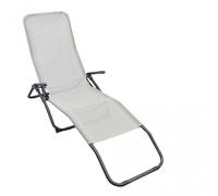 SDRAIO PIEGHEVOLE MARE SPIAGGIA GIARDINO CAMPEGGIO METALLO TESSUTO BIANCO SAMBA