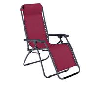 Sdraio pieghevole Relax reclinabile in texilene Virtus Bordeaux con poggiatesta