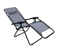 SDRAIO POLTRONA CASA SPIAGGIA GIARDINO ACCIAO NERO TESSUTO GRIGIO MOD.COMFORT