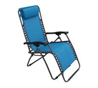 SDRAIO POLTRONA RELAX CASA SPIAGGIA MARE GIARDINO ACCIAO TESSUTO BLU MOD.COMFORT