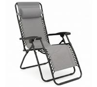 SDRAIO RECLINABILE GRAVITY GIARDINO RELAX ACCIAIO PIEGHEVOLE MODERNA GRIGIO