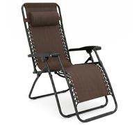 SDRAIO RECLINABILE GRAVITY GIARDINO RELAX ACCIAIO PIEGHEVOLE MODERNA MOKA
