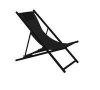 VERDELOOK | Sdraio Pieghevole in Metallo Nero 101x63x86cm, Serie Infinity, Arredo Giardino e Terrazzi