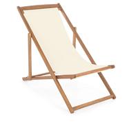 Sdraio Relax Noemi Ecrù Legno Acacia Pieghevole