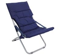SDRAIO SEDIA RELAX PIEGHEVOLE DA ESTERNO SPIAGGIA CAMPEGGIO ACCIAIO TESSUTO BLU