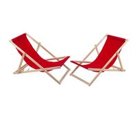 Sdraio Set 2 Legno Faggio Regolabile Rosso Woodok