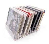 sdroceRyaM 1 supporto per CD in acrilico trasparente, rack per display DVD/CD e scatola per CD, può contenere fino a 14 custodie standard per CD per la conservazione e l'organizzazione di scaffali