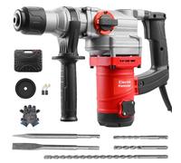 SDS Plus 1900 W, impugnatura anti-vibrazione e frizione di sicurezza, con accessori, scalpello e valigia, per cemento, muratura, pareti, due modalità, il diametro massimo di foratura nel calcestruzzo