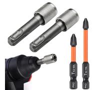SDS Plus - Adattatore da 6,35 mm (1/4''), 2 adattatori SDS, supporto per punte SDS + 50 mm, 70 mm, 1 punta a croce, attacco esagonale per trapano a percussione