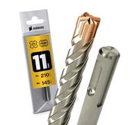 SDS Plus Punta per martello perforatore 4 taglienti PGM Ø 11,0 mm x 145 mm - AMBOSS Werkzeuge SDS Crusher 4 - Punta per calcestruzzo in metallo duro professionale 11,0 mm x 145 - Punta per pietra per