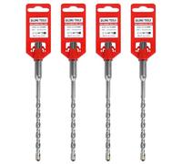 SDS Plus - Set di 4 punte per trapano professionali SDS Plus, 6 x 160 mm, con 4 lame in metallo duro, per pietra, calcestruzzo, muro di mattoni e calcestruzzo armato, diametro 6 mm