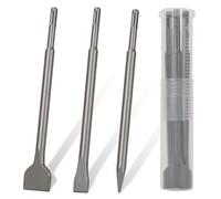 SDS-Plus - Set di scalpelli per trapani a percussione rotativa, set di 3 punte per trapano per calcestruzzo, scalpelli a punta piatta, custodia, punte SDS Plus in acciaio 40CR per muratura, cemento,