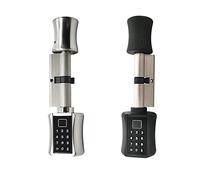 SDSKZOZP Password di serratura a cilindro intelligente con impronta digitale Serratura elettronica biometrica tastiera a codice domestica(Silver,100mm)